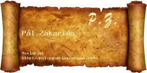 Pál Zakariás névjegykártya